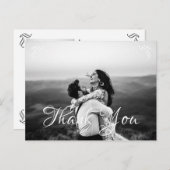 Carte Postale Élégant Mariage de calligraphie Merci (Devant / Derrière)