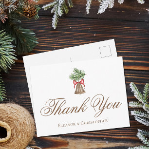 Carte Postale Élégant mariage de cloche de Noël personnalisé Mer