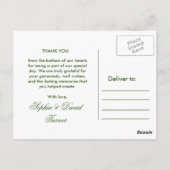 Carte Postale Élégant Mariage de Peacock Or (Dos)