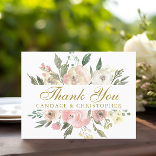 Carte Postale Élégant Mariage de pivoine rose rose or