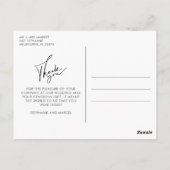 Carte Postale Élégant Mariage de script Merci photo (Dos)