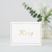 Carte Postale Elégant mariage de script or RSVP (Debout devant)