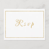 Carte Postale Elégant mariage de script or RSVP (Devant)