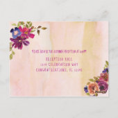 Carte Postale Elégant Mariage d'or fleuri en marbre (Dos)