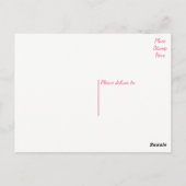 Carte Postale Élégant Mariage Floral Rose Merci (Dos)