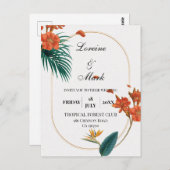 Carte Postale Élégant Mariage floral tropical (Devant / Derrière)