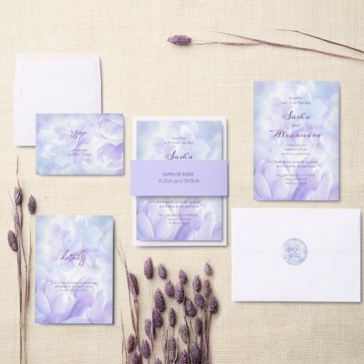 Carte Postale Élégant Mariage Lilac violet clair