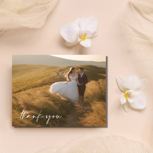 Carte Postale Élégant Mariage photo budget script Merci