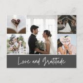 Carte Postale Elégant mariage photo Collage Merci (Devant)