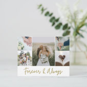 Carte Postale Élégant mariage photo Collage Merci Budget (Debout devant)