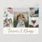 Carte Postale Élégant mariage photo Collage Merci Budget (Devant)