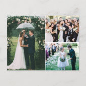 Carte Postale Élégant Mariage photo de script Merci (Devant)