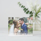 Carte Postale Élégant Mariage photo de script simple (Debout devant)