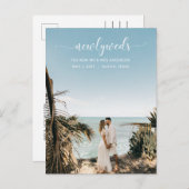 Carte Postale Élégant Mariage photo de script simple (Devant / Derrière)