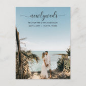 Carte Postale Élégant Mariage photo de script simple (Devant)