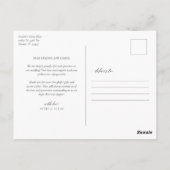 Carte Postale Élégant Mariage photo Merci (Dos)