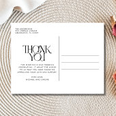 Carte Postale Élégant Mariage photo moderne Merci