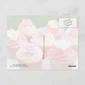 Carte Postale Élégant Mariage Rose Cupcakes (Dos)