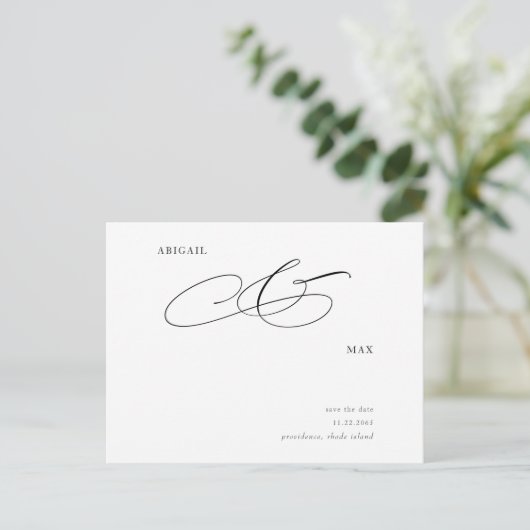 Carte Postale Élégant mariage simple Enregistrer le Faire-part d (Debout devant)