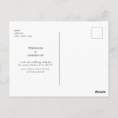 Carte Postale Élégant mariage simple Enregistrer le Faire-part d (Dos)