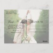 Carte Postale Élégant Mariage simple Merci photo (Dos)