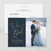 Carte Postale Élégant Mariage tactile Faire-part Elopement (Devant / Derrière)