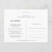 Carte Postale Élégant Mariage tactile Faire-part Elopement (Dos)