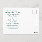 Carte Postale Élégant Mariage vert (Dos)
