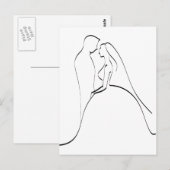 Carte Postale Élégant marié et Modèle de silhouette de chambre (Devant / Derrière)