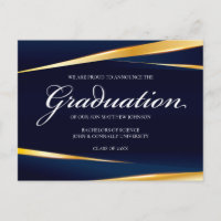 Elégant Marine Bleu Or Géométrique Graduation Form