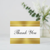 Carte Postale Elégant Merci blanc et or Faux (Debout devant)