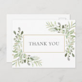 Carte Postale Élégant Merci d'affaires Botanique Verdure (Devant / Derrière)