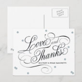 Carte Postale Elégant Merci d'argent point (Devant / Derrière)