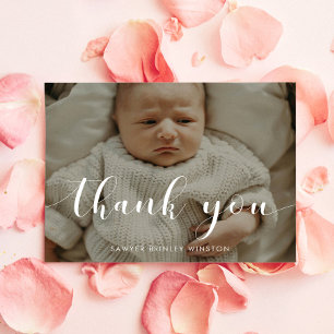 Carte Postale Élégant Merci de Baby shower
