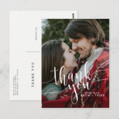 Carte Postale Élégant Merci de calligraphie (Devant / Derrière)