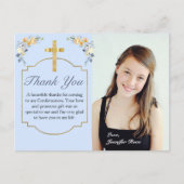 Carte Postale Élégant Merci de confirmation florale de Pêche Ble (Devant)