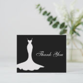 Carte Postale Élégant Merci de Fête des mariées Gown (Debout devant)