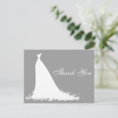 Carte Postale Élégant Merci de Fête des mariées Gown (Debout devant)