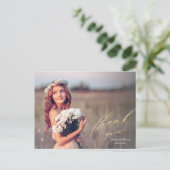 Carte Postale Élégant Merci de graduation de la photo de script (Debout devant)