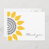 Carte Postale Élégant Merci de tournesol (Devant / Derrière)