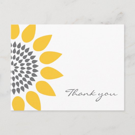 Carte Postale Élégant Merci de tournesol (Devant)