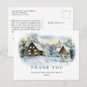 Carte Postale Élégant Merci d'entreprise de Noël (Devant / Derrière)