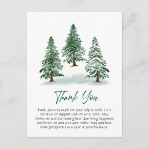 Carte Postale Élégant Merci d'entreprise de Noël