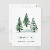 Carte Postale Élégant Merci d'entreprise de Noël (Devant / Derrière)