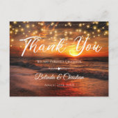 Carte Postale Élégant Merci d'été à cordes de plage (Devant)