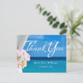 Carte Postale Elégant Merci d'été de plage Floral Ocean (Debout devant)