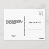 Carte Postale Élégant Merci floral d'été de Bourgogne (Dos)