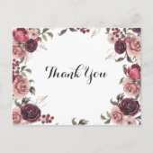 Carte Postale Élégant Merci floral d'été de Bourgogne (Devant)