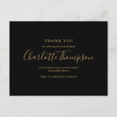 Carte Postale Élégant Merci funéraire Mémorial d'or (Devant)