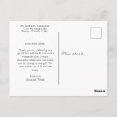 Carte Postale Élégant Merci Mariage Floral rose (Dos)